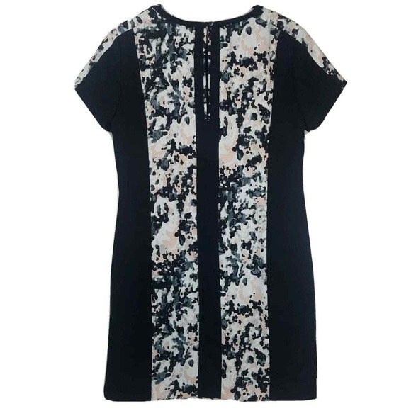 Banana Republic Sheath Dress 2 Short Sleeve Black Pink Crew Office Business - Picture 4 of 5